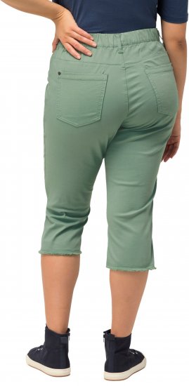 Ulla Popken Stretch Fit Raw Hem Moss Green - Jeansy & Spodnie w Dużych Rozmiarach – Plus Size - 