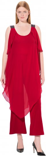 Ulla Popken Layered Chiffon Jumpsuit - Jeansy & Spodnie w Dużych Rozmiarach – Plus Size - 