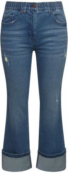 Ulla Popken Wide Cuff Stretch Fit Jeans Blue Denim - Jeansy & Spodnie w Dużych Rozmiarach – Plus Size - 