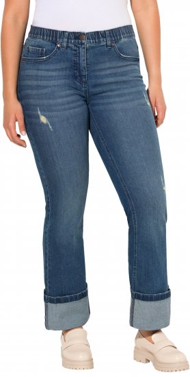 Ulla Popken Wide Cuff Stretch Fit Jeans Blue Denim - Jeansy & Spodnie w Dużych Rozmiarach – Plus Size - 