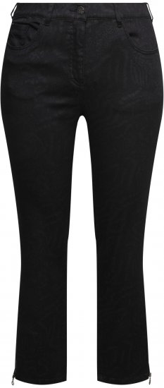Ulla Popken Animal Print Stretch Fit Jeans Black - Jeansy & Spodnie w Dużych Rozmiarach – Plus Size - 