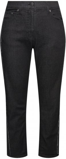 Ulla Popken Raw Denim Stripe Stretch Fit Jeans Black - Jeansy & Spodnie w Dużych Rozmiarach – Plus Size - 