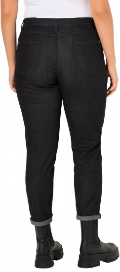 Ulla Popken Raw Denim Stripe Stretch Fit Jeans Black - Jeansy & Spodnie w Dużych Rozmiarach – Plus Size - 