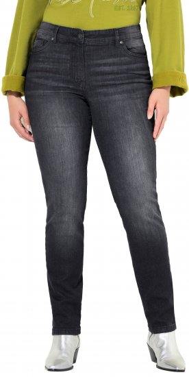 Ulla Popken Rhinestone Detail Stretch Fit Jeans Black - Jeansy & Spodnie w Dużych Rozmiarach – Plus Size - 