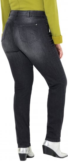 Ulla Popken Rhinestone Detail Stretch Fit Jeans Black - Jeansy & Spodnie w Dużych Rozmiarach – Plus Size - 