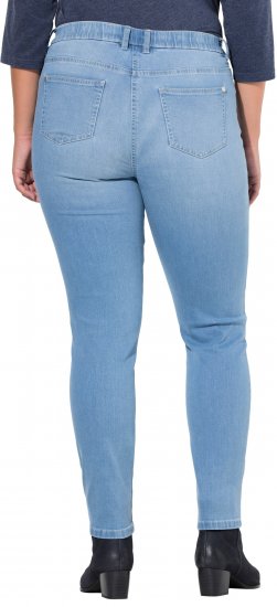 Ulla Popken Rhinestone Detail Stretch Fit Jeans Light Blue Denim - Jeansy & Spodnie w Dużych Rozmiarach – Plus Size - 