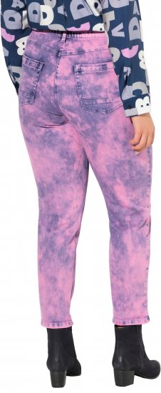 Ulla Popken Color Wash Stretch Fit Boyfriend Jeans Bold Pink - Jeansy & Spodnie w Dużych Rozmiarach – Plus Size - 
