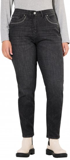 Ulla Popken Rivet Detail Mom Jeans Denim Blue - Jeansy & Spodnie w Dużych Rozmiarach – Plus Size - 