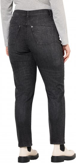 Ulla Popken Rivet Detail Mom Jeans Denim Blue - Jeansy & Spodnie w Dużych Rozmiarach – Plus Size - 
