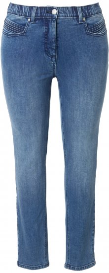 Ulla Popken Decorative Pocket Slim Stretch Jeans Blue Denim - Jeansy & Spodnie w Dużych Rozmiarach – Plus Size - 