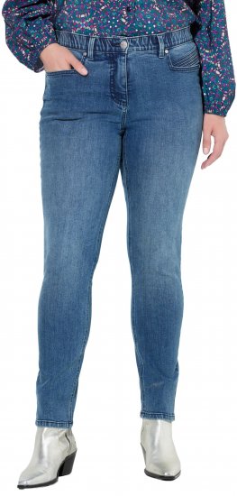 Ulla Popken Decorative Pocket Slim Stretch Jeans Blue Denim - Jeansy & Spodnie w Dużych Rozmiarach – Plus Size - 