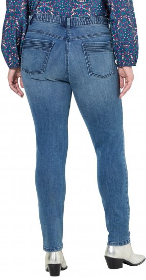 Ulla Popken Decorative Pocket Slim Stretch Jeans Blue Denim - Jeansy & Spodnie w Dużych Rozmiarach – Plus Size - 
