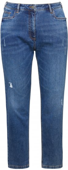 Ulla Popken Lightly Distressed Boyfriend Jeans Blue - Jeansy & Spodnie w Dużych Rozmiarach – Plus Size - 