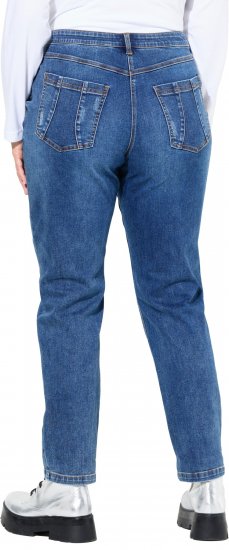Ulla Popken Lightly Distressed Boyfriend Jeans Blue - Jeansy & Spodnie w Dużych Rozmiarach – Plus Size - 