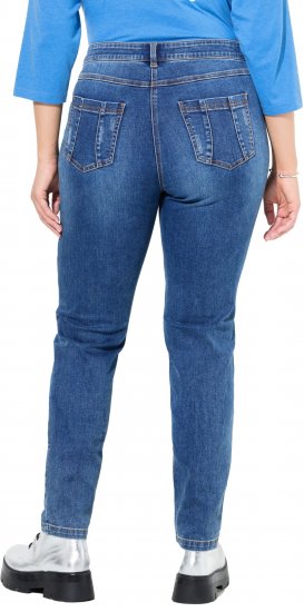 Ulla Popken Lightly Distressed Slim Leg Jeans Blue - Jeansy & Spodnie w Dużych Rozmiarach – Plus Size - 