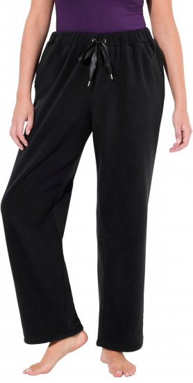 Ulla Popken Fleece Loungewear Pants Black - Jeansy & Spodnie w Dużych Rozmiarach – Plus Size - 