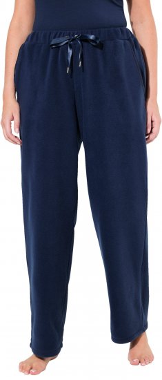 Ulla Popken Fleece Loungewear Pants Night Blue - Jeansy & Spodnie w Dużych Rozmiarach – Plus Size - 