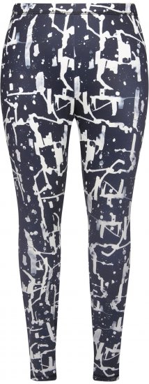 Ulla Popken Quick Drying Abstract Print Leggings Black - Jeansy & Spodnie w Dużych Rozmiarach – Plus Size - 