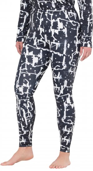 Ulla Popken Quick Drying Abstract Print Leggings Black - Jeansy & Spodnie w Dużych Rozmiarach – Plus Size - 