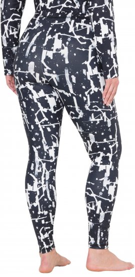 Ulla Popken Quick Drying Abstract Print Leggings Black - Jeansy & Spodnie w Dużych Rozmiarach – Plus Size - 
