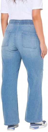 Ulla Popken Patch Pocket Elastic Waist Jeans Blue - Jeansy & Spodnie w Dużych Rozmiarach – Plus Size - 
