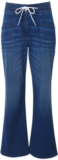 Ulla Popken Patch Pocket Elastic Waist Jeans Denim Blue - Jeansy & Spodnie w Dużych Rozmiarach – Plus Size - 