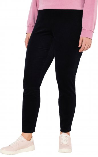Ulla Popken Corduroy Leggings Navy - Jeansy & Spodnie w Dużych Rozmiarach – Plus Size - 