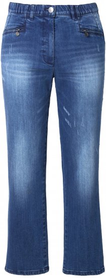 Ulla Popken Tapered Leg Lightly Distressed Jeans Denim Blue - Jeansy & Spodnie w Dużych Rozmiarach – Plus Size - 
