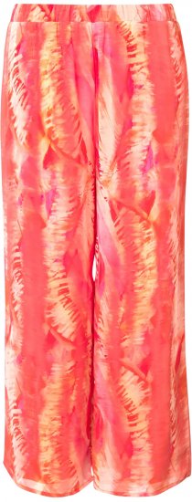 Ulla Popken Feather Batik Print Layered Chiffon Pants - Jeansy & Spodnie w Dużych Rozmiarach – Plus Size - 