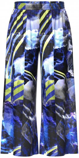 Ulla Popken Blue Stroke Wide Leg Palazzo Pants - Jeansy & Spodnie w Dużych Rozmiarach – Plus Size - 