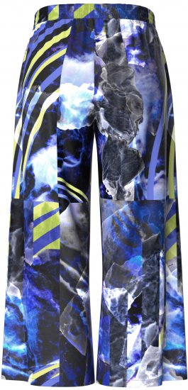 Ulla Popken Blue Stroke Wide Leg Palazzo Pants - Jeansy & Spodnie w Dużych Rozmiarach – Plus Size - 