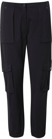 Ulla Popken Elastic Hem Stretch Fit Cargo Pants Black - Jeansy & Spodnie w Dużych Rozmiarach – Plus Size - 