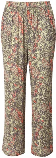 Ulla Popken Crocodile Print Elastic Waist Pants Olive Grey - Jeansy & Spodnie w Dużych Rozmiarach – Plus Size - 