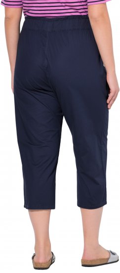 Ulla Popken Stretch Fit Paper Bag Culottes Navy - Jeansy & Spodnie w Dużych Rozmiarach – Plus Size - 