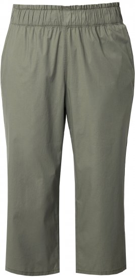 Ulla Popken Stretch Fit Paper Bag Culottes Green - Jeansy & Spodnie w Dużych Rozmiarach – Plus Size - 