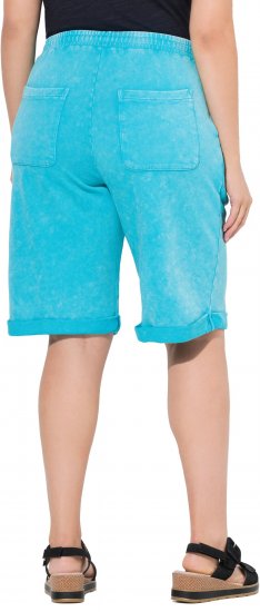 Ulla Popken Acid Wash Elastic Waist Sweatshirts Blue - Jeansy & Spodnie w Dużych Rozmiarach – Plus Size - 