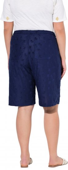 Ulla Popken Terry Cloth Palm Elastic Waist Shorts Blue - Jeansy & Spodnie w Dużych Rozmiarach – Plus Size - 