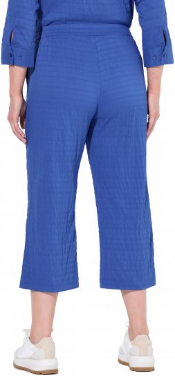 Ulla Popken Textured Elastic Waist Cropped Pants Opal Green - Jeansy & Spodnie w Dużych Rozmiarach – Plus Size - 