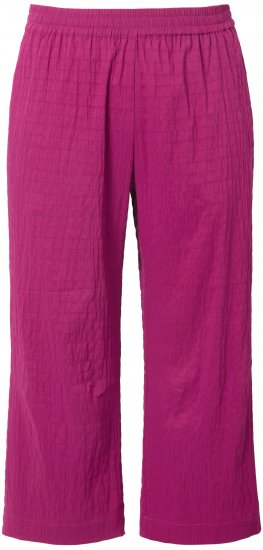 Ulla Popken Textured Elastic Waist Cropped Pants Magnolia Red - Jeansy & Spodnie w Dużych Rozmiarach – Plus Size - 