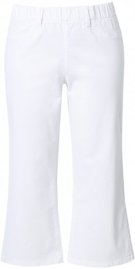 Ulla Popken Wide Leg Twill Mary Fit Culottes White - Jeansy & Spodnie w Dużych Rozmiarach – Plus Size - 
