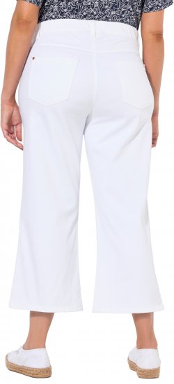Ulla Popken Wide Leg Twill Mary Fit Culottes White - Jeansy & Spodnie w Dużych Rozmiarach – Plus Size - 