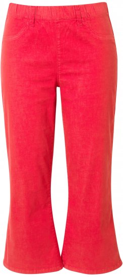 Ulla Popken Wide Leg Twill Mary Fit Culottes Neon Red - Jeansy & Spodnie w Dużych Rozmiarach – Plus Size - 