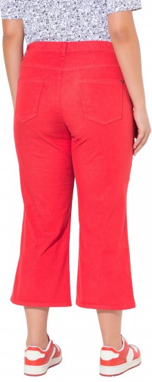 Ulla Popken Wide Leg Twill Mary Fit Culottes Neon Red - Jeansy & Spodnie w Dużych Rozmiarach – Plus Size - 