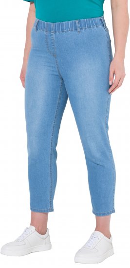 Ulla Popken Cropped Jeggings Light Blue Denim - Jeansy & Spodnie w Dużych Rozmiarach – Plus Size - 