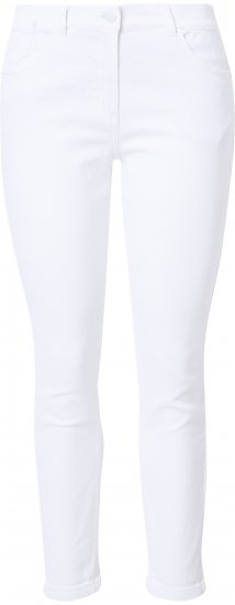 Ulla Popken White Denim Stretch Fit Jeans Snow White - Jeansy & Spodnie w Dużych Rozmiarach – Plus Size - 