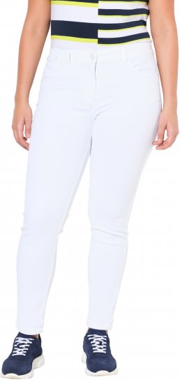 Ulla Popken White Denim Stretch Fit Jeans Snow White - Jeansy & Spodnie w Dużych Rozmiarach – Plus Size - 