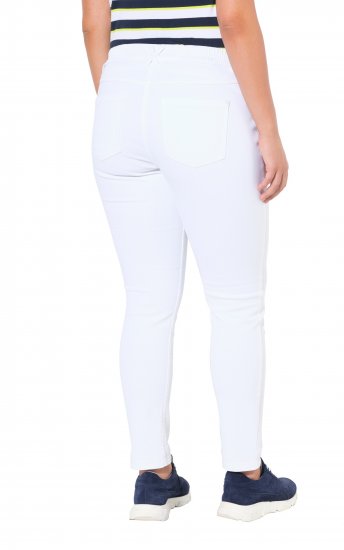 Ulla Popken White Denim Stretch Fit Jeans Snow White - Jeansy & Spodnie w Dużych Rozmiarach – Plus Size - 
