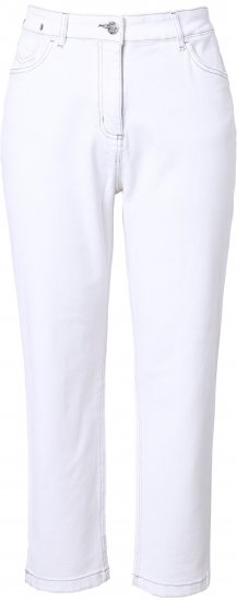 Ulla Popken Used Look 5 Pocket Comfy Waistband Mom Jeans Snow White - Jeansy & Spodnie w Dużych Rozmiarach – Plus Size - 