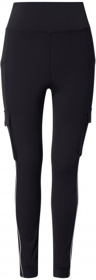 Ulla Popken Cargo Pocket Fleece Lined Sports Leggings Black - Jeansy & Spodnie w Dużych Rozmiarach – Plus Size - 