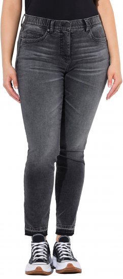Ulla Popken Raw Edge Stretch Fit Jeans Black - Jeansy & Spodnie w Dużych Rozmiarach – Plus Size - 